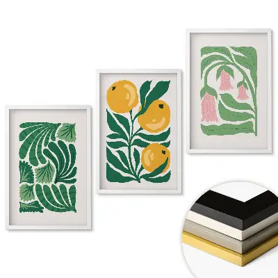 Set tablouri pentru living Inspirații de fructe în nuanțe de verde