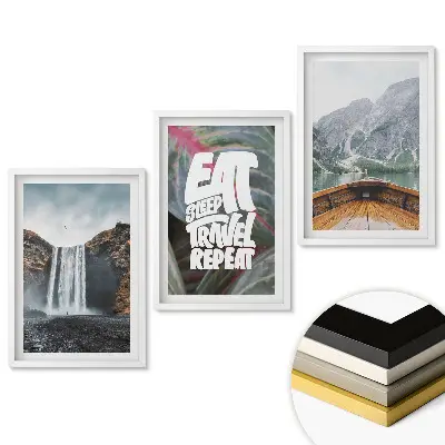 Set 3 tablouri pentru living Aventuri în natură și călătorii
