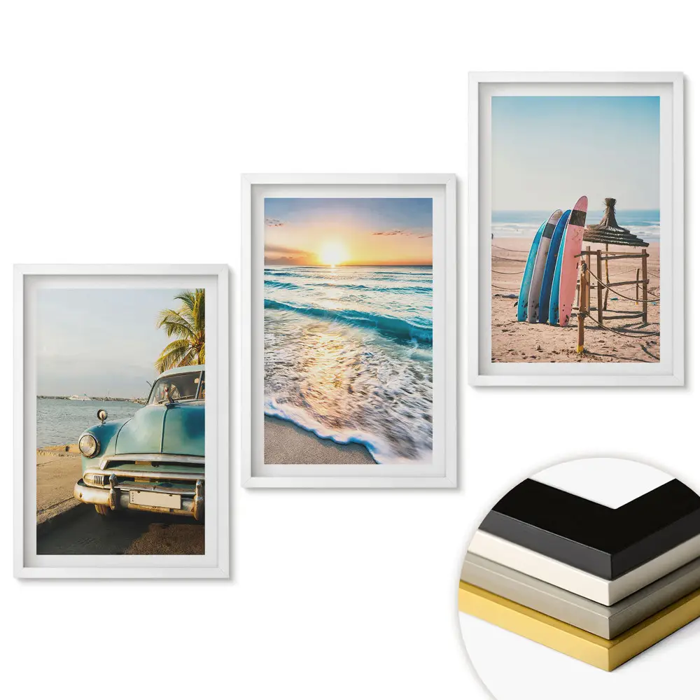 Set 3 tablouri pentru living Amintiri dintr-o vacanță la mare