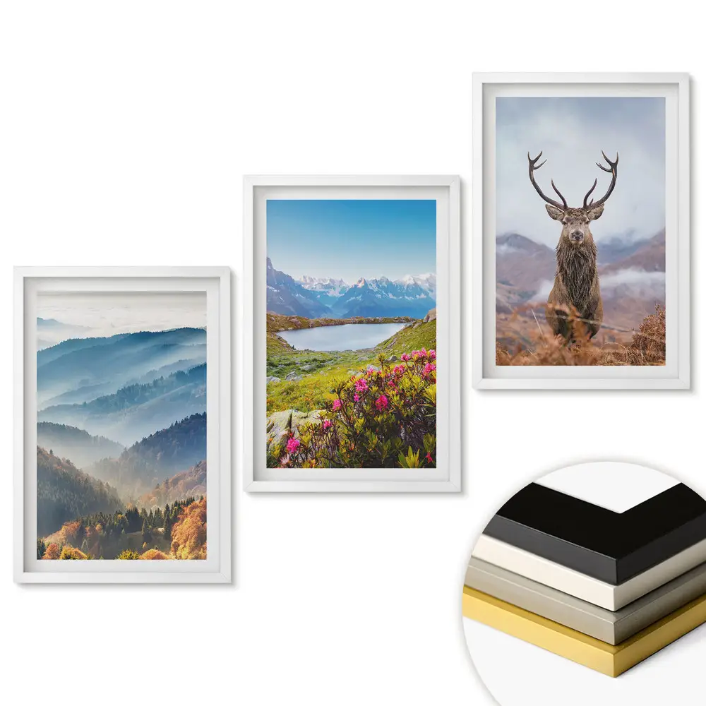 Set de trei tablouri pentru living Frumusețea naturii