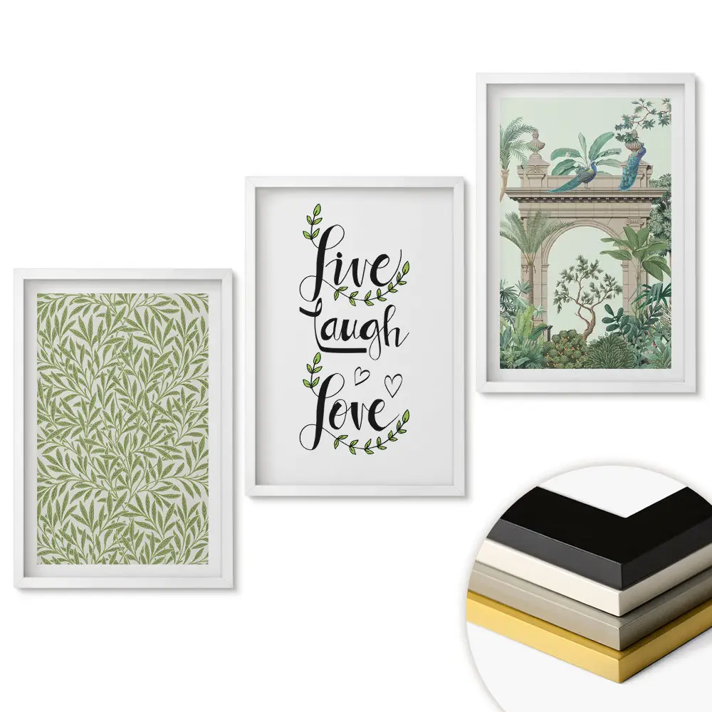 Set 3 tablouri pentru living cu design floral