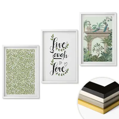 Set 3 tablouri pentru living cu design floral