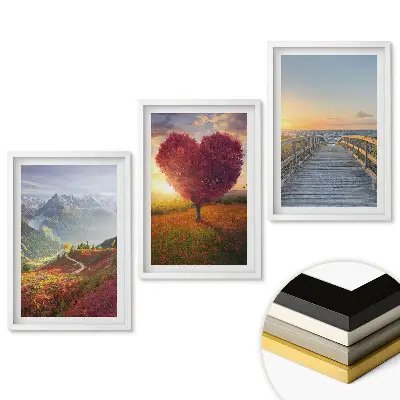 Set de trei tablouri pentru living cu peisaje naturale
