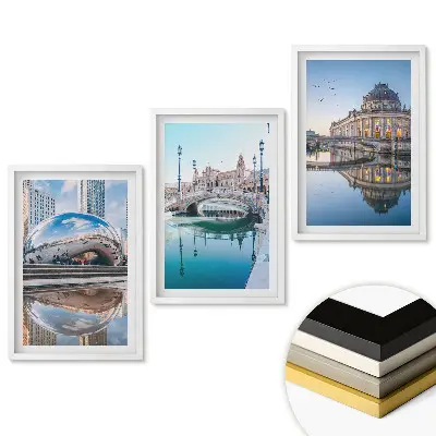 Set 3 tablouri pentru living Monumente și modernitate în arhitectură