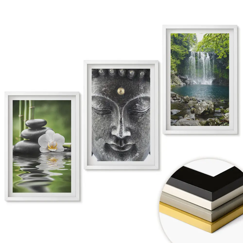 Set de 3 tablouri pentru living Armonia naturii și pacea în artă