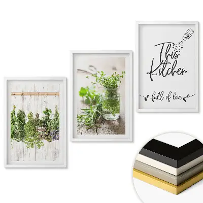 Set tablouri pentru living Ierburi aromatice într-o bucătărie plină de dragoste
