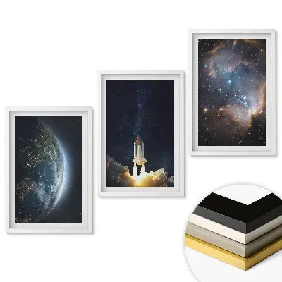 Set tablouri pentru living O călătorie spațială prin galaxii