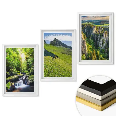 Set 3 tablouri pentru living cu peisaje verzi ale naturii