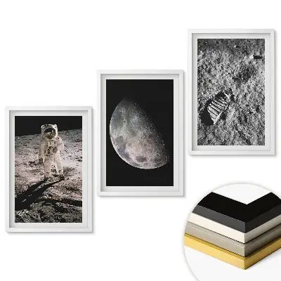Set tablouri pentru living Aterizarea pe Lună: Istorie și Descoperiri