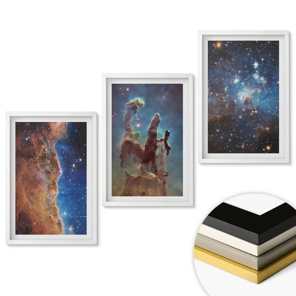 Set de trei tablouri pentru living Frumusețe cosmică
