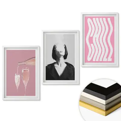 Set de tablouri pentru living Momente elegante de relaxare și bucurie