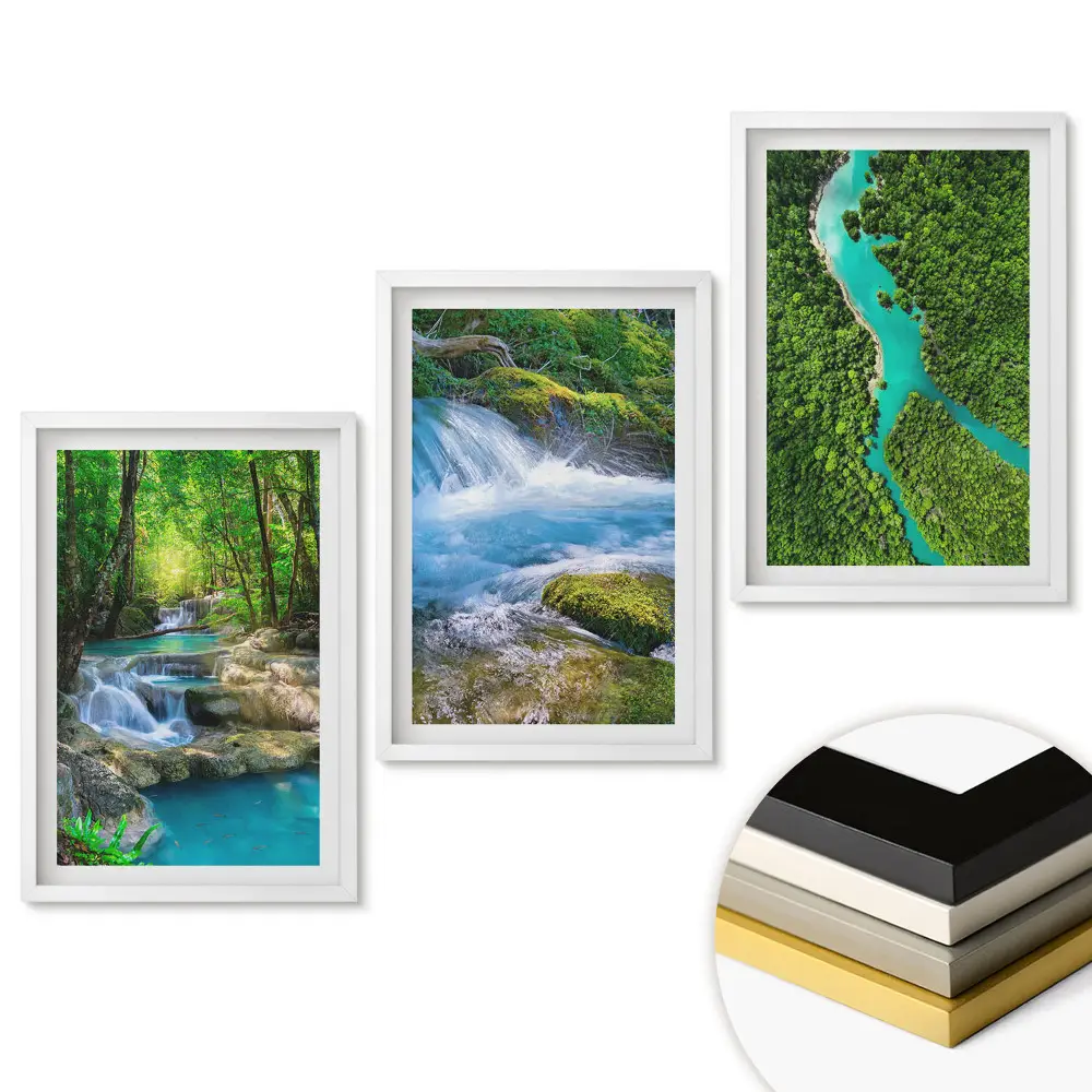 Set tablouri pentru living Oaze verzi de natură și apă