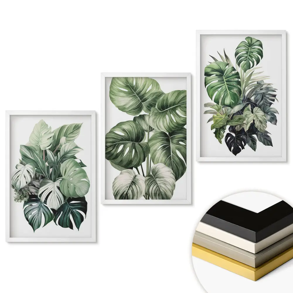 Set de 3 tablouri pentru living Oază Verde