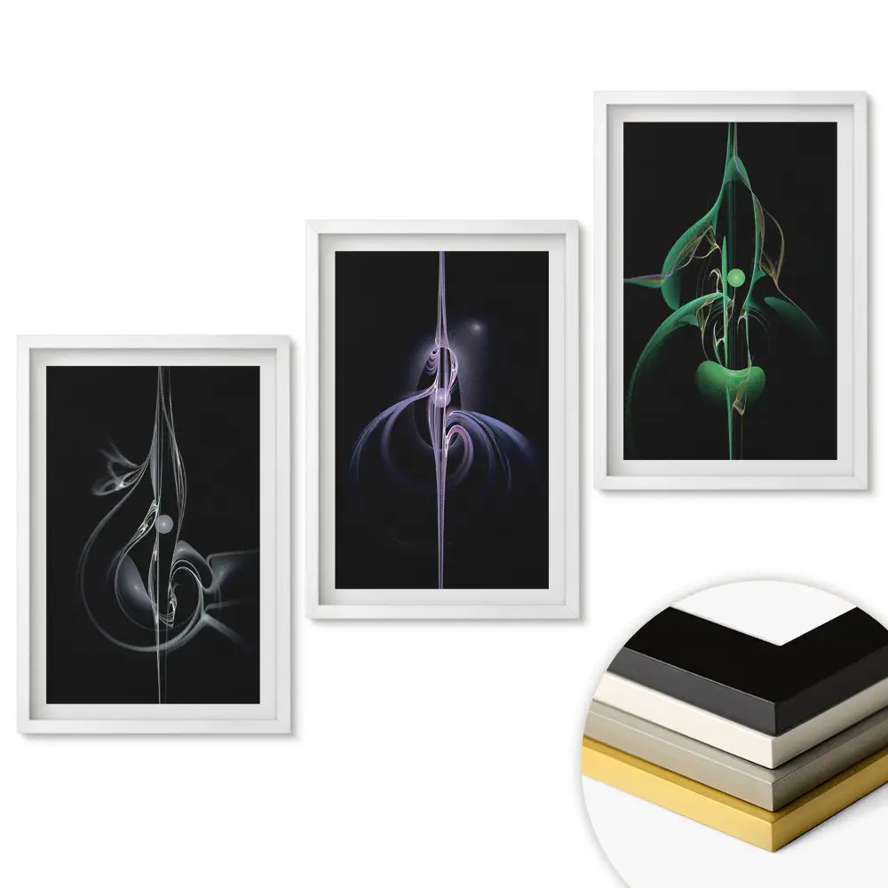 Set 3 tablouri pentru living Abstracțiuni muzicale în întuneric