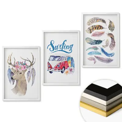Set 3 tablouri pentru living Frumusețe naturală și pasiune în artă