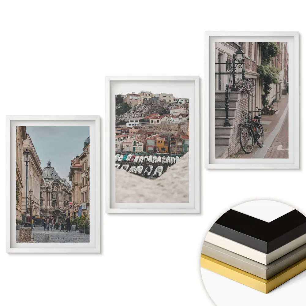 Set tablouri pentru living Colțuri fermecătoare ale peisajului urban