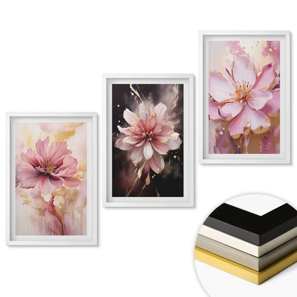 Set tablouri pentru living Inspirații florale în nuanțe delicate