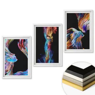 Set tablouri pentru living Valuri colorate de emoție și mișcare