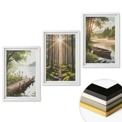 Set tablouri pentru living Liniștea naturii lângă apă