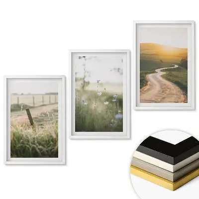 Set tablouri pentru living cu peisaje naturale în nuanțe delicate