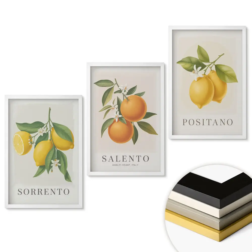 Set tablouri pentru living Inspirații citrice din Italia