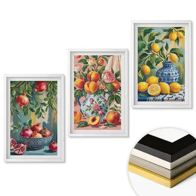 Set de 3 tablouri pentru living Inspirații din fructe în culorile naturii