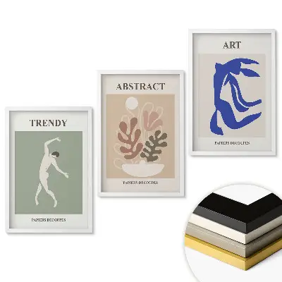Set de tablouri pentru living cu forme moderne de artă decorativă