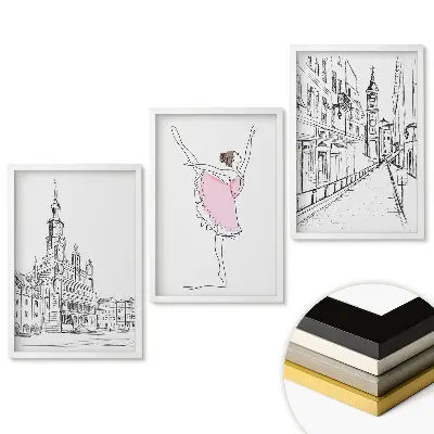 Set tablouri pentru living Orașul, baletul și farmecul arhitecturii