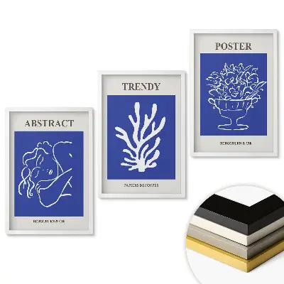 Set 3 tablouri pentru living cu grafică modernă în culori intense