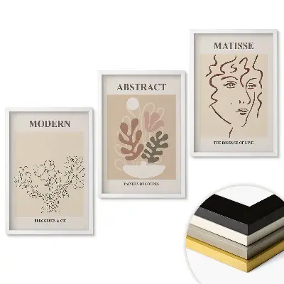 Set de tablouri pentru living cu artă modernă în stil minimalist