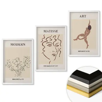 Set de 3 tablouri pentru living cu artă abstractă modernă