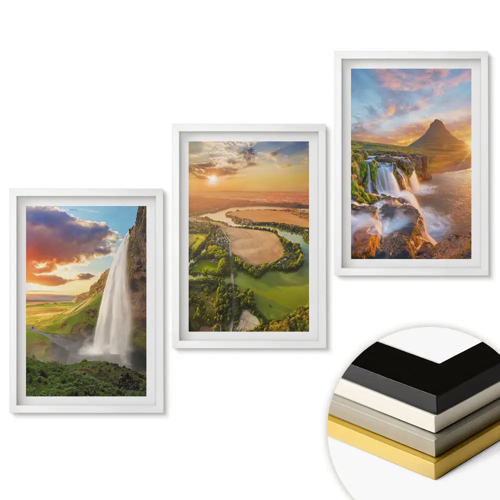 Set de trei tablouri pentru living cu peisaje naturale uimitoare
