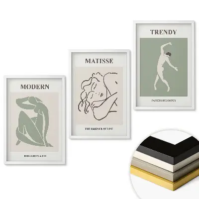 Set de tablouri pentru living cu design abstract minimalist
