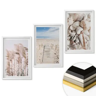 Set de 3 tablouri pentru living Amintiri de vară la malul mării
