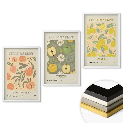 Set de tablouri pentru living Piața de fructe din colecția botanică 1977