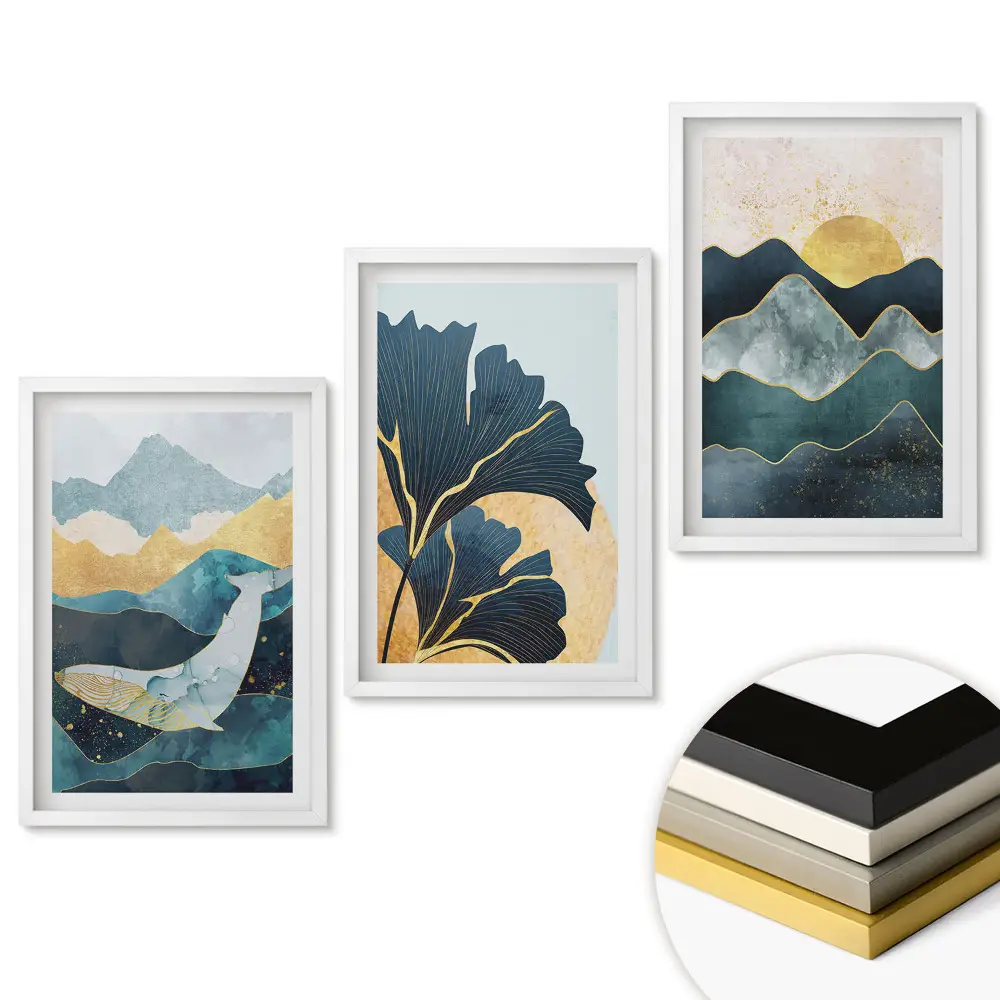 Set 3 tablouri pentru living Armonia naturii în culori și forme