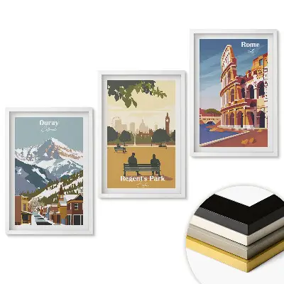 Set tablouri pentru living Amintiri dintr-o călătorie prin orașe