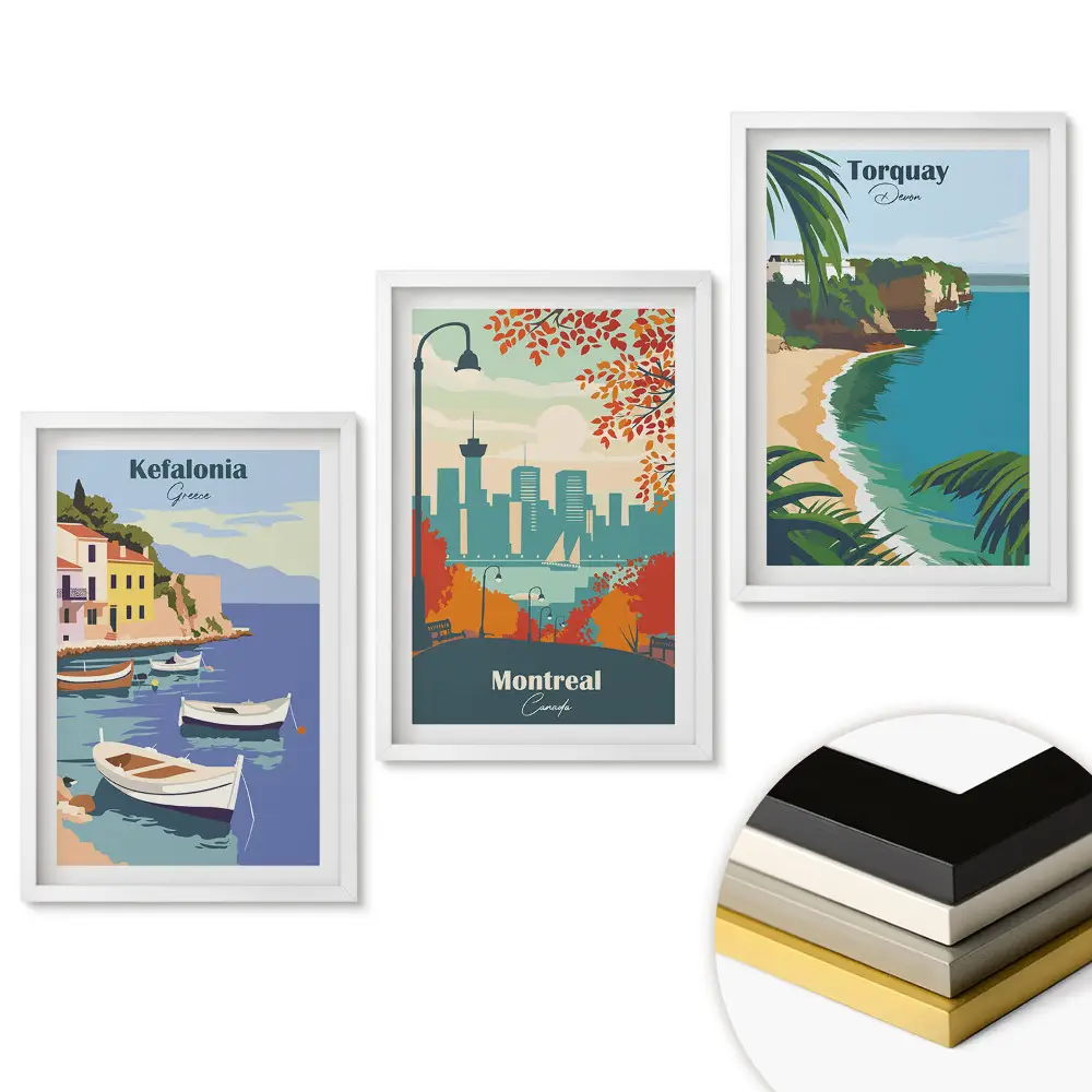Set 3 tablouri pentru living Locuri fermecătoare din lume