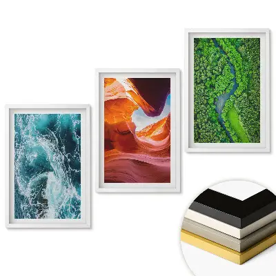 Set de 3 tablouri pentru living Natura în trei nuanțe de frumusețe