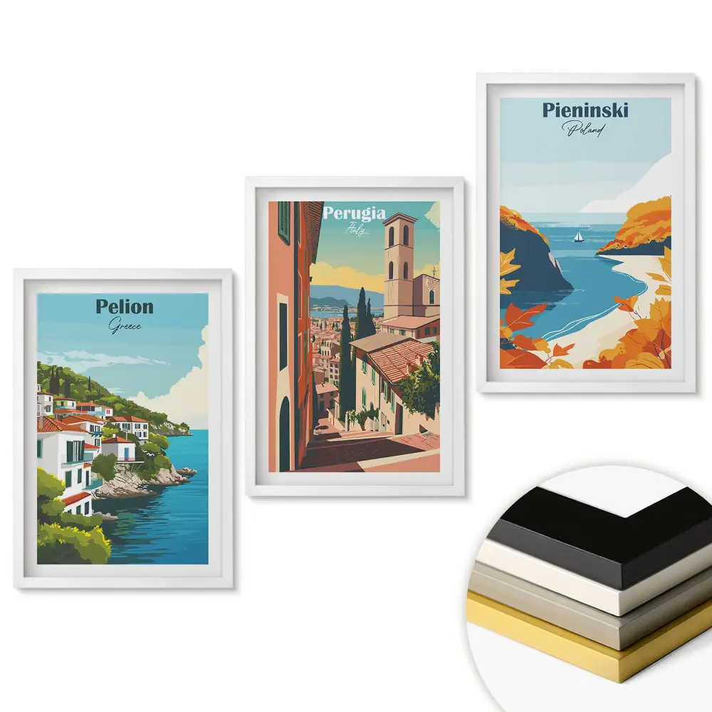 Set tablouri pentru living cu peisaje pitorești din Europa
