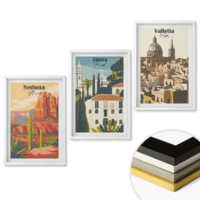 Set de tablouri pentru living Peisaje din întreaga lume
