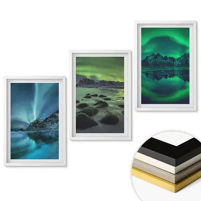 Set 3 tablouri pentru living cu peisaje nordice onirice