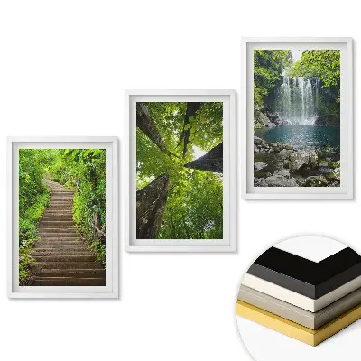 Set de 3 tablouri pentru living O oază verde de natură și liniște