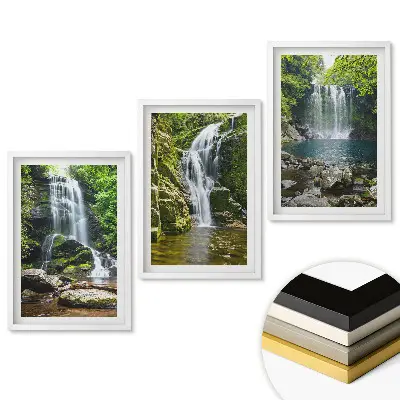 Set de tablouri pentru living cu peisaj natural Cascade