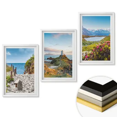 Set de 3 tablouri pentru living cu peisaje pitorești ale naturii