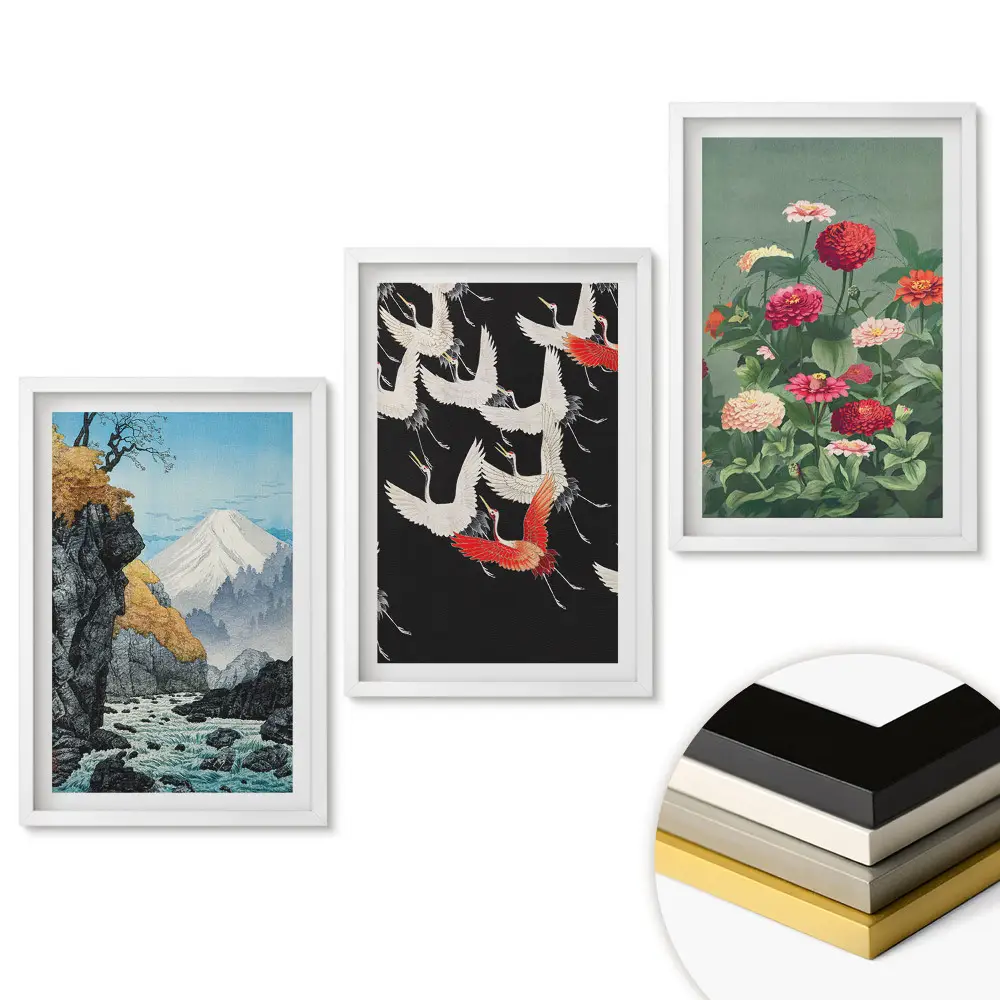 Set de tablouri pentru living Armonia naturii în arta japoneză