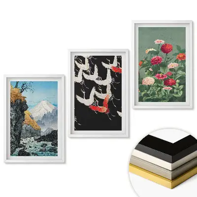 Set de tablouri pentru living Armonia naturii în arta japoneză