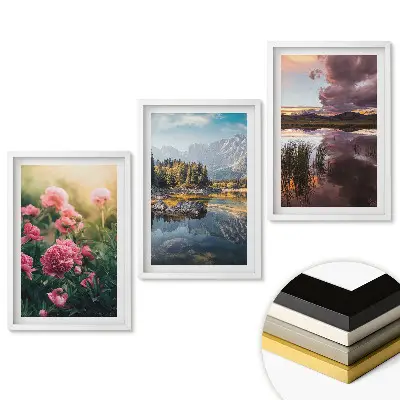 Set de trei tablouri pentru living cu peisaje naturale