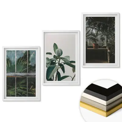 Set tablouri pentru living Verdeață în trei versiuni ale naturii