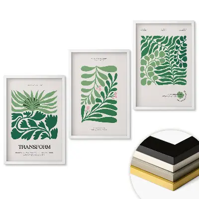 Set tablouri pentru living Armonia verde în arta vegetală